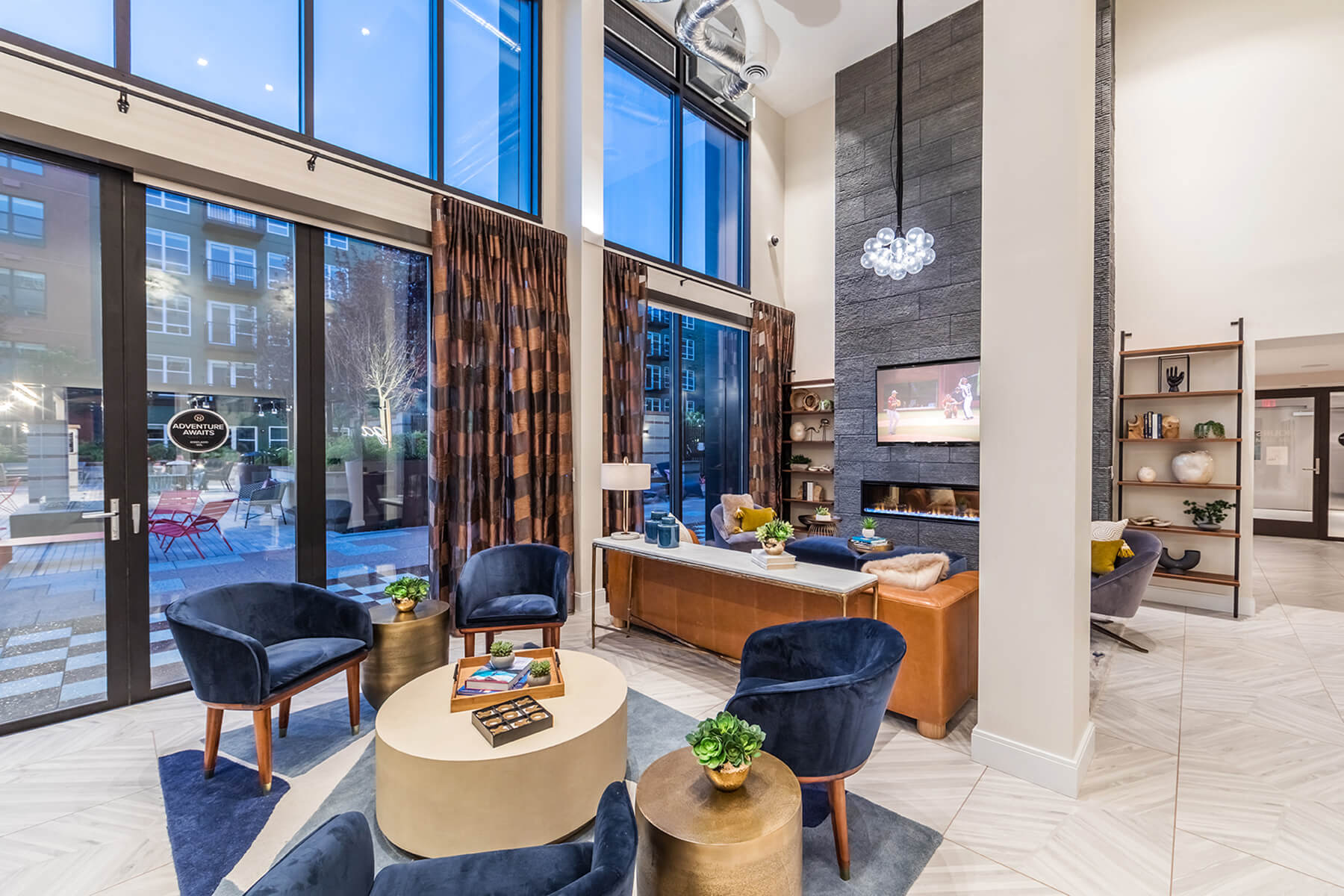 A luxury spa in the courtyard of the North at Totem Lake Apartments in Kirkland, Washington.